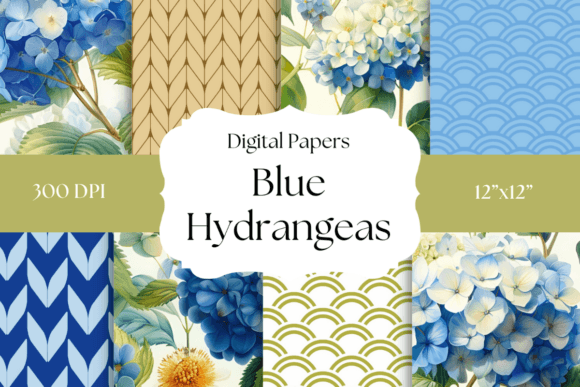 Blue Hydrangeas Digital Papers: A Fresh Palette for Your Projects
