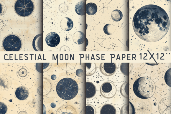 Celestial Moon Phase Paper: Mystical Design for Modern Projects