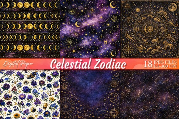 Celestial Rose & Zodiac Botanicals Paper: Unlock Cosmic Creativity