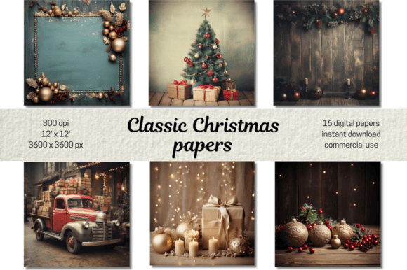Christmas Background, Scrapbook Papers: Crafting Festive Memories