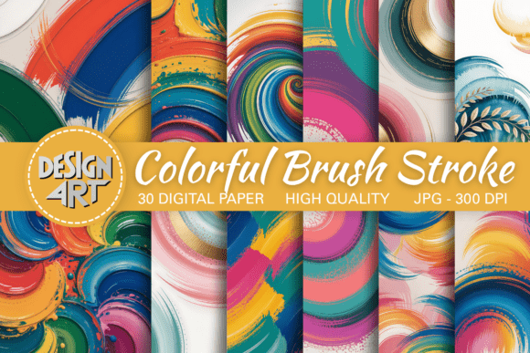Energize Your Projects with Colorful Brush Stroke Backgrounds