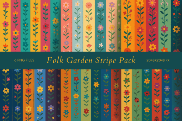 Infuse Folk Charm into Modern Design with the Folk Garden Stripe Pack