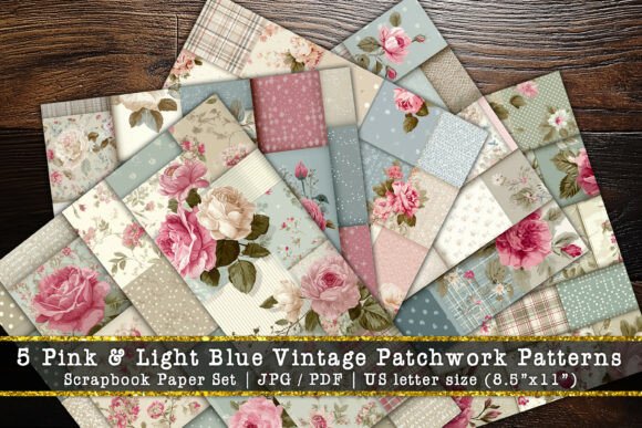 Pink & Light Blue Patchwork Paper Pack: A Designer's Take