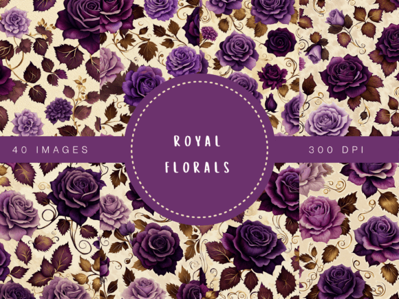 Royal Florals – Elegant Purple Rose Digi Paper Collection