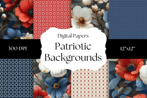 Timeless Red, White & Blue: Vintage Patriotic Digital Papers for Your Projects