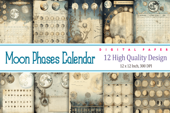 Vintage Moon Phases Calendar: A Guide to Celestial Design Assets